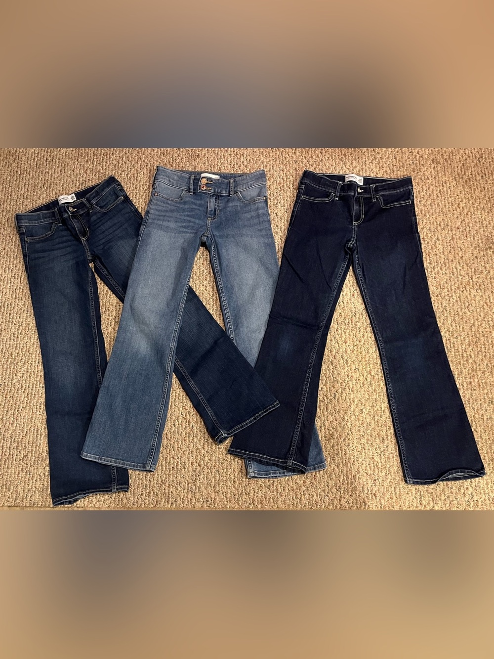 Abercrombie kids girls 11/12 low rise boot cut jeans (3)